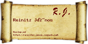 Reinitz János névjegykártya