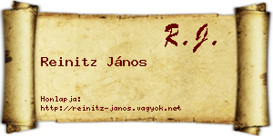 Reinitz János névjegykártya